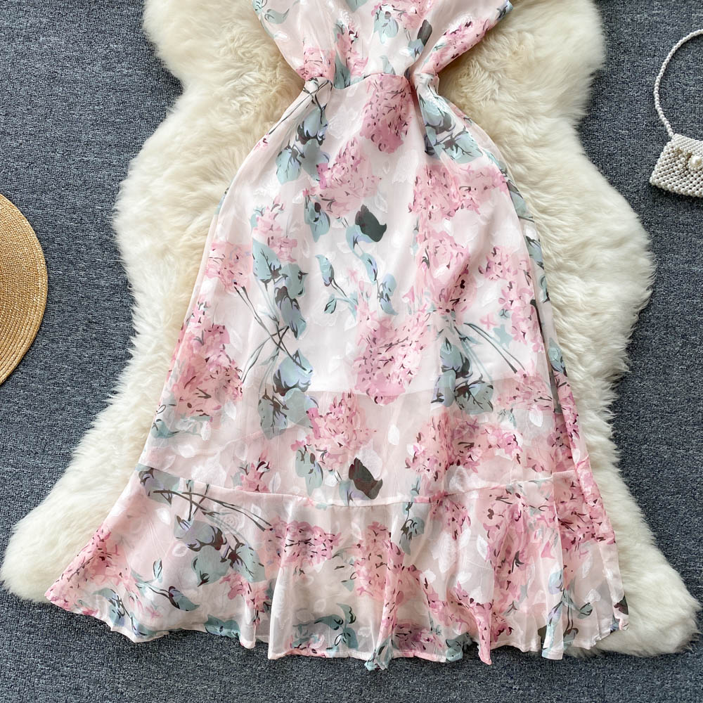 Layla V Neck Chiffon Dress