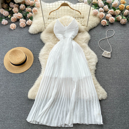 Jen Pleated Open Back Dress