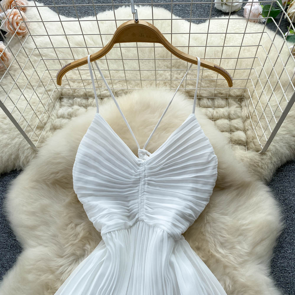 Jen Pleated Open Back Dress
