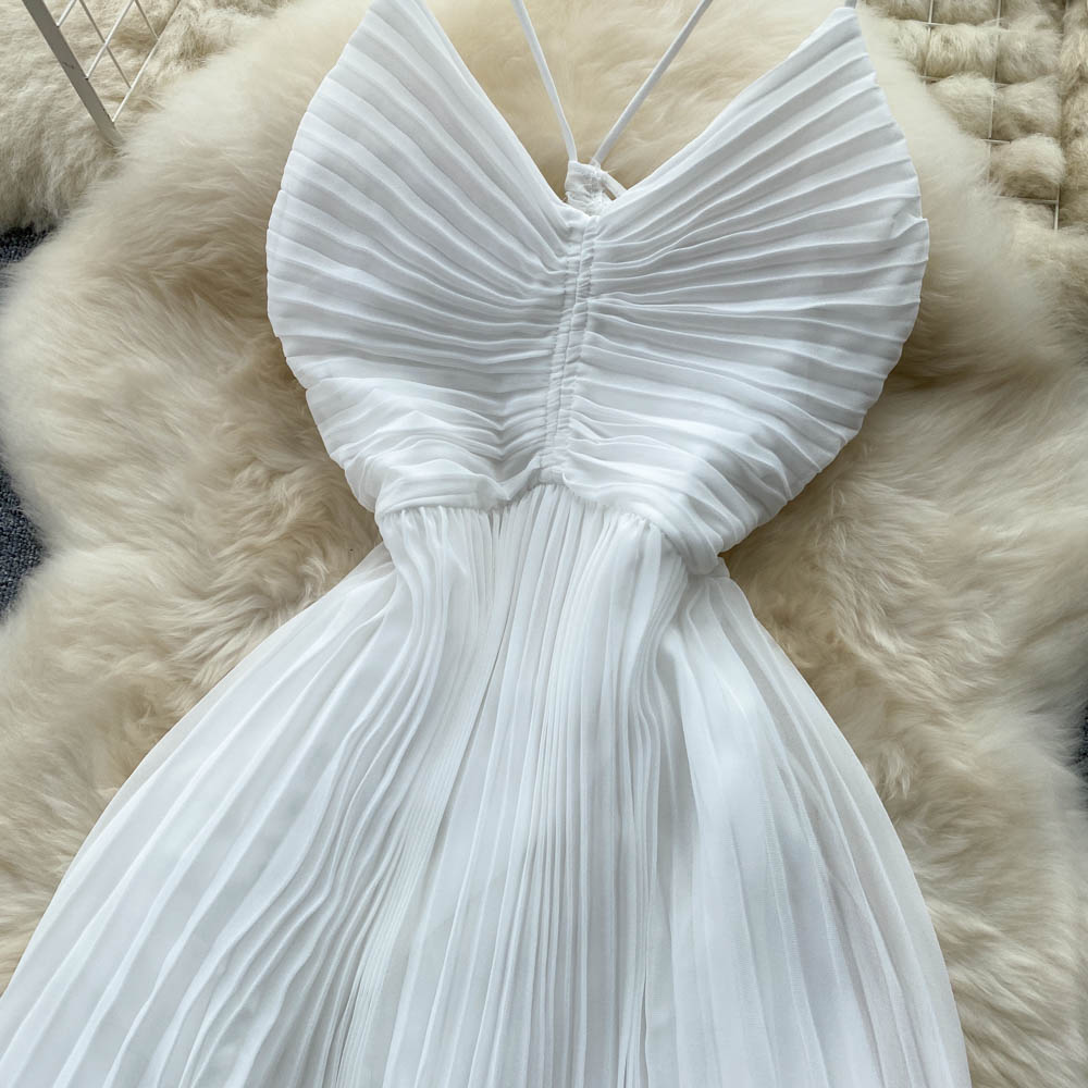 Jen Pleated Open Back Dress