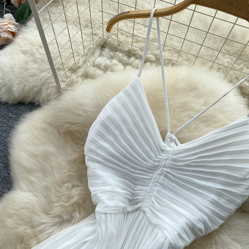 Jen Pleated Open Back Dress