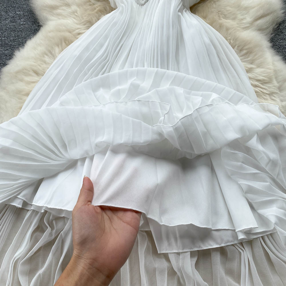 Jen Pleated Open Back Dress