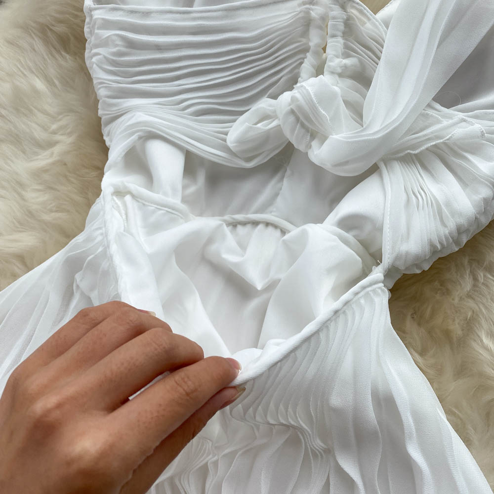 Jen Pleated Open Back Dress