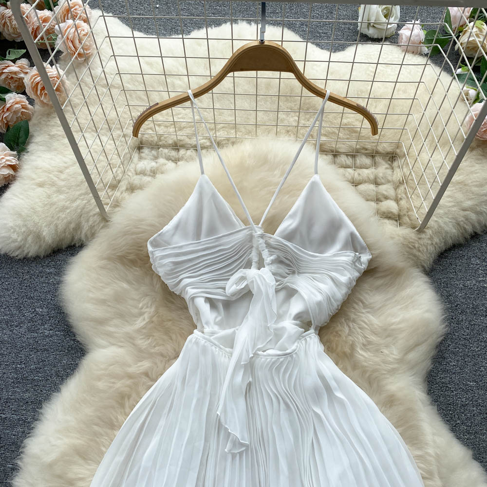 Jen Pleated Open Back Dress