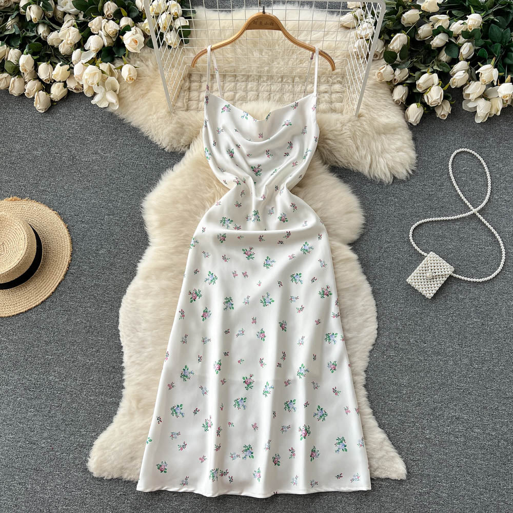Celia Floral Satin Dress
