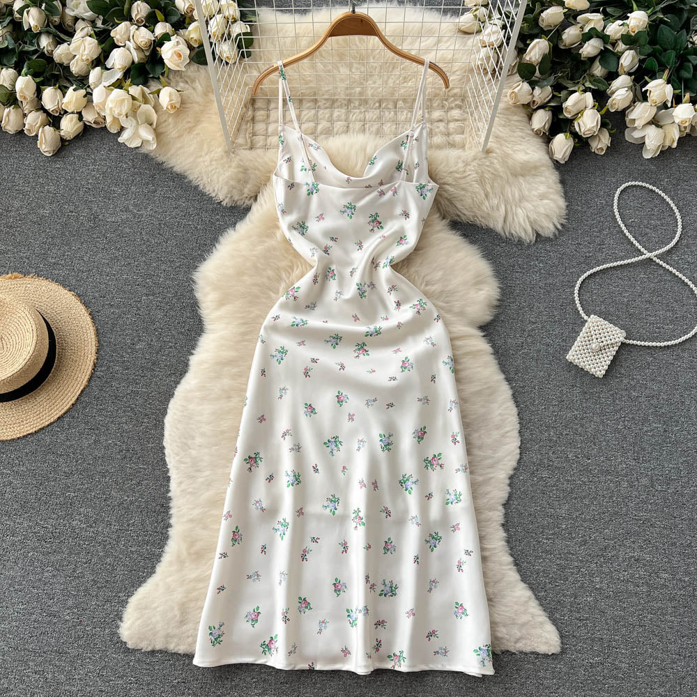 Celia Floral Satin Dress