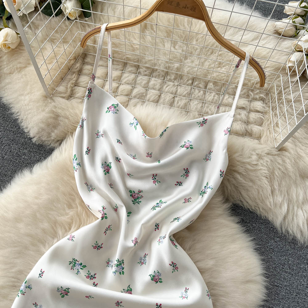 Celia Floral Satin Dress