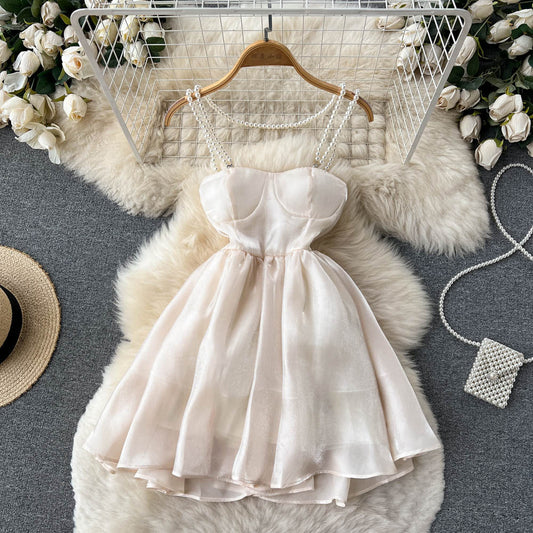 Zoe Bead Strap Open Back Dress
