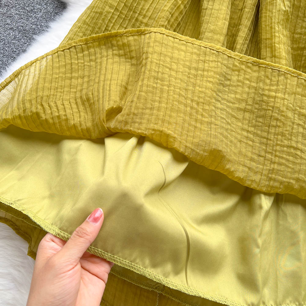 Acacia Lantern Sleeve Tie Dress