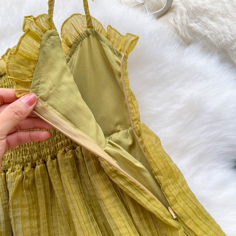 Acacia Lantern Sleeve Tie Dress