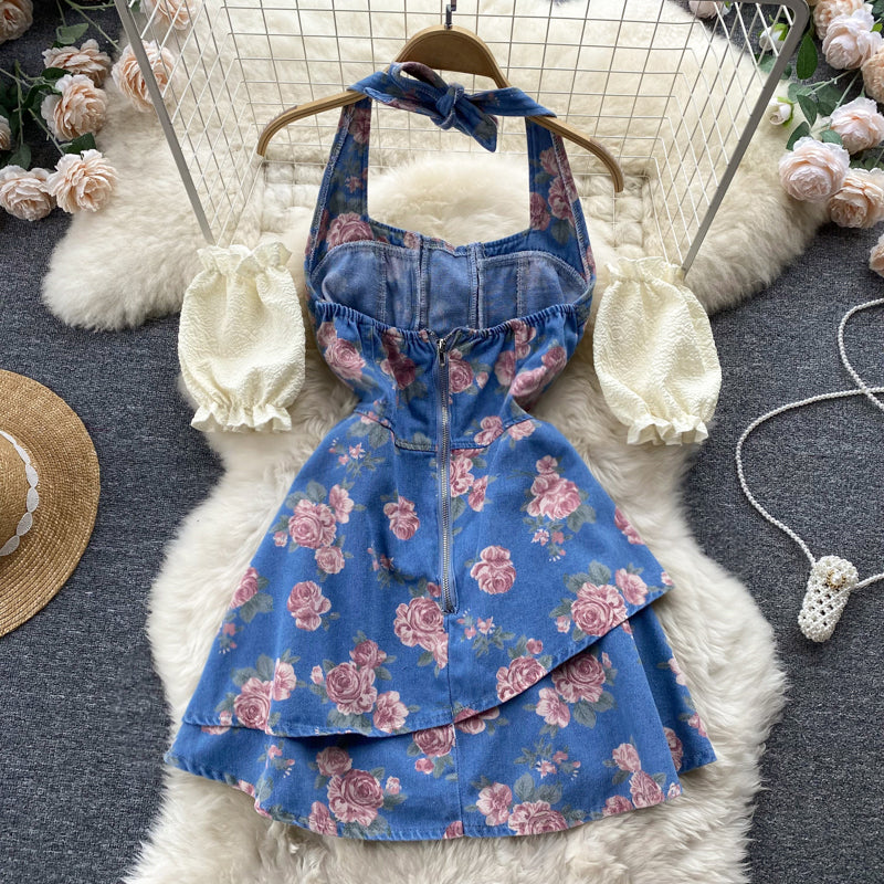 Elsie Open Back Denim Dress