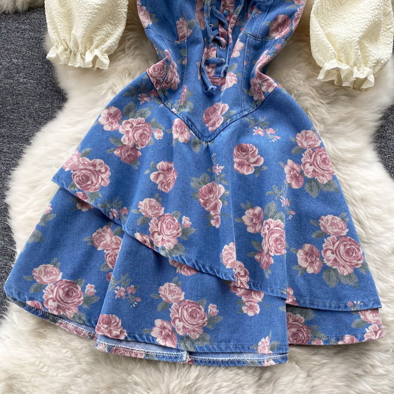 Elsie Open Back Denim Dress