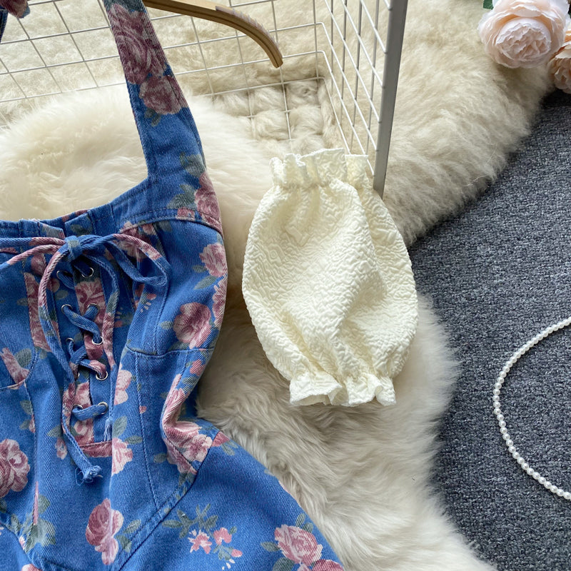Elsie Open Back Denim Dress