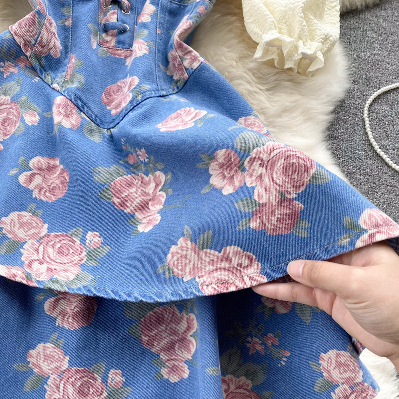 Elsie Open Back Denim Dress