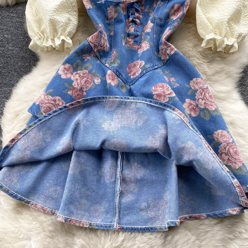 Elsie Open Back Denim Dress