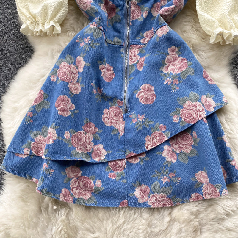 Elsie Open Back Denim Dress