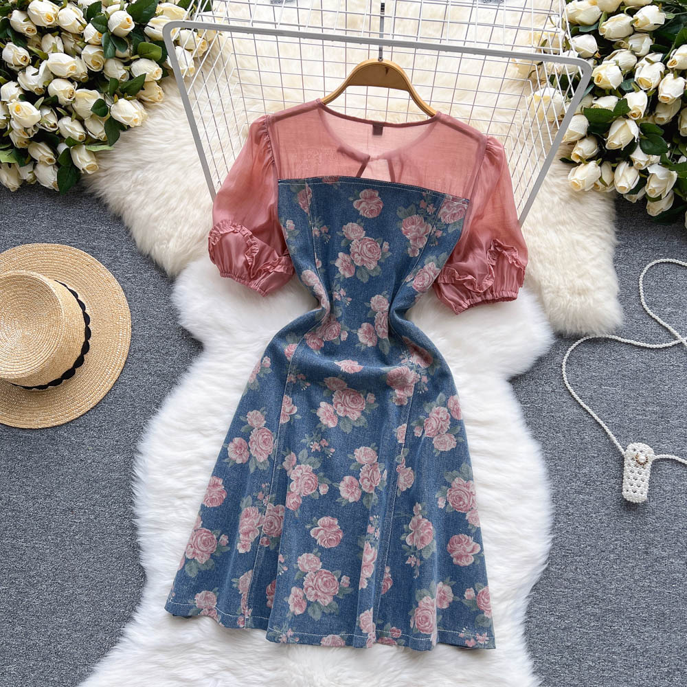 Kyleigh Puff Sleeve Denim Dress