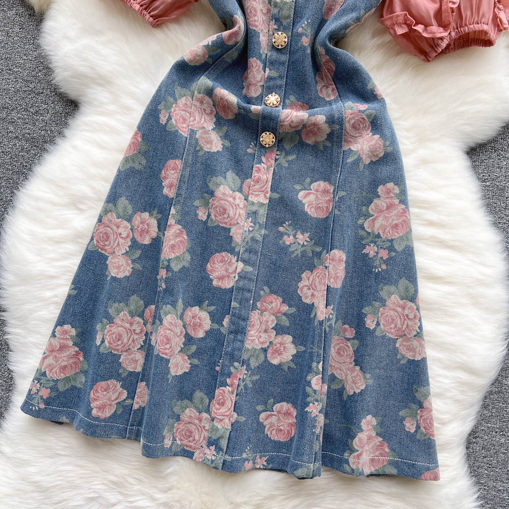 Kyleigh Puff Sleeve Denim Dress