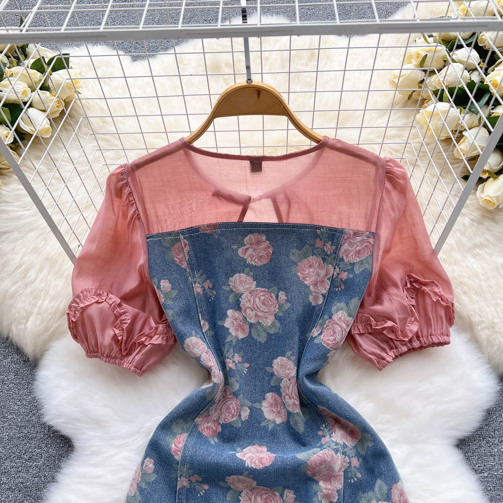 Kyleigh Puff Sleeve Denim Dress