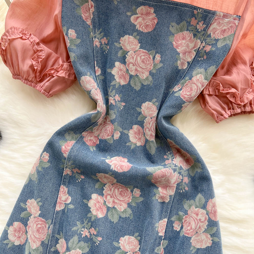 Kyleigh Puff Sleeve Denim Dress