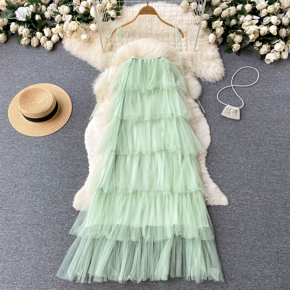 Camryn Tiered Mesh Dress