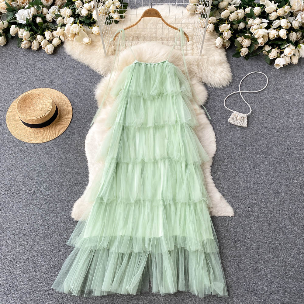 Camryn Tiered Mesh Dress