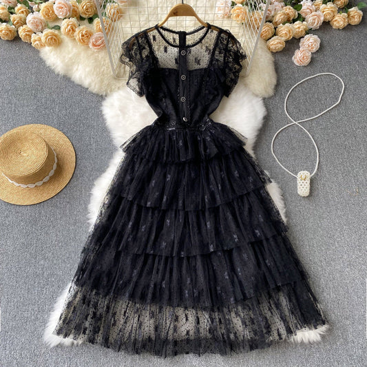 Alexis Tiered Mesh Dress