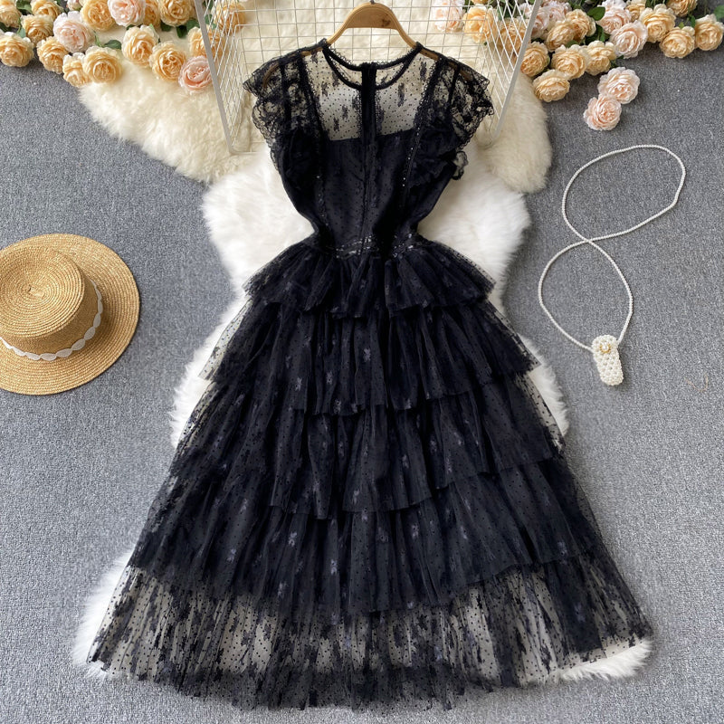 Alexis Tiered Mesh Dress
