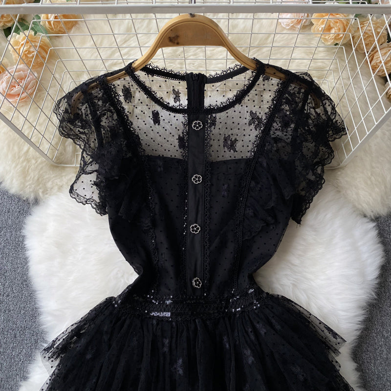 Alexis Tiered Mesh Dress