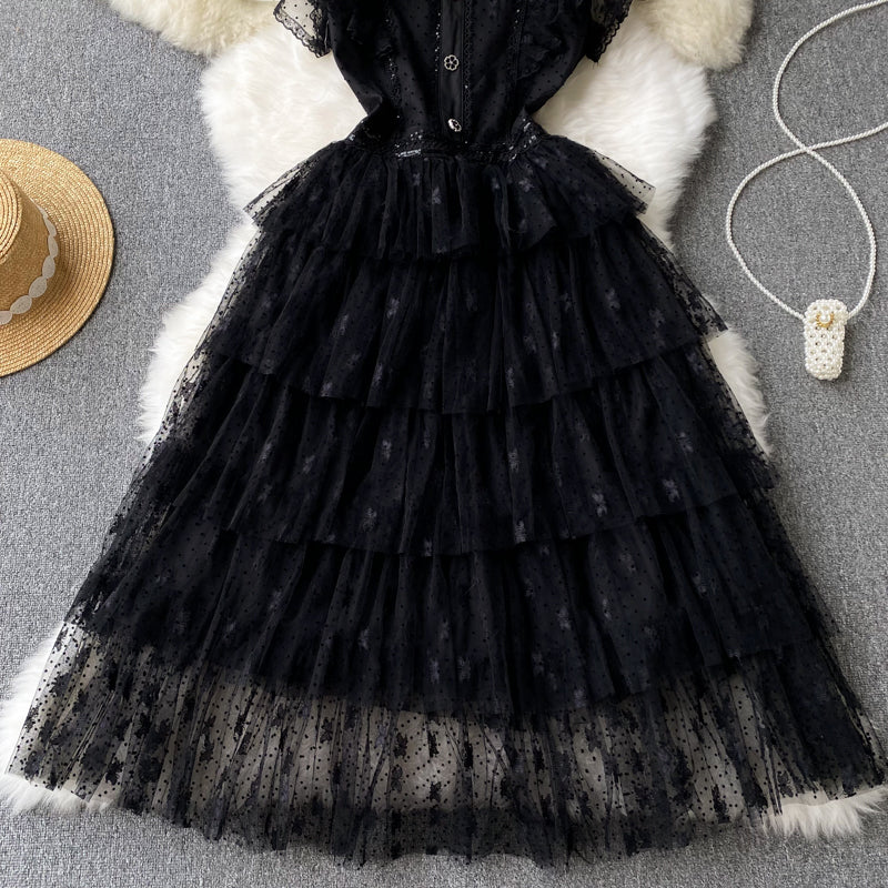 Alexis Tiered Mesh Dress