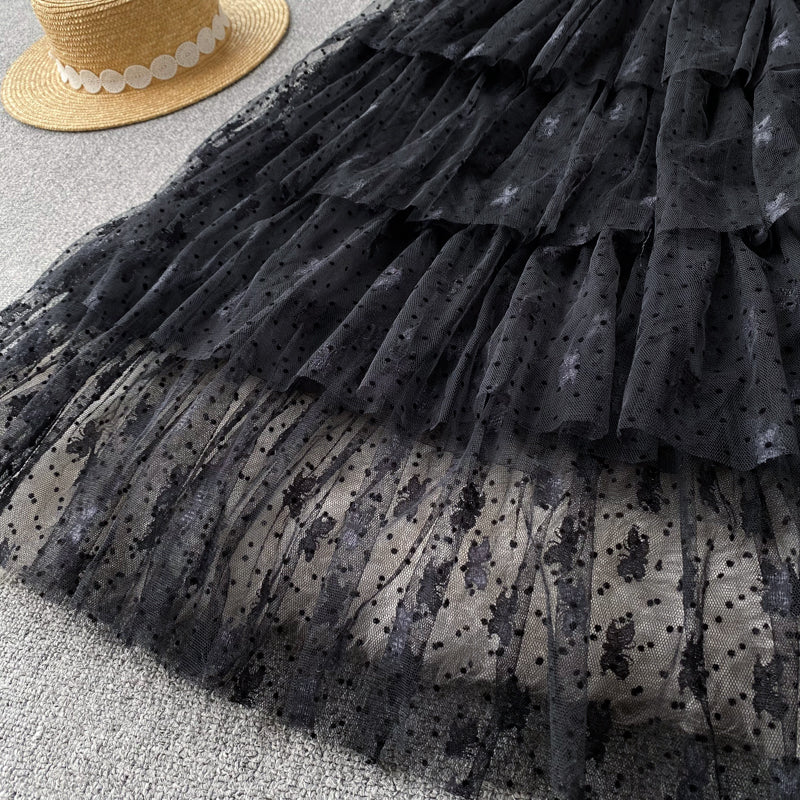 Alexis Tiered Mesh Dress