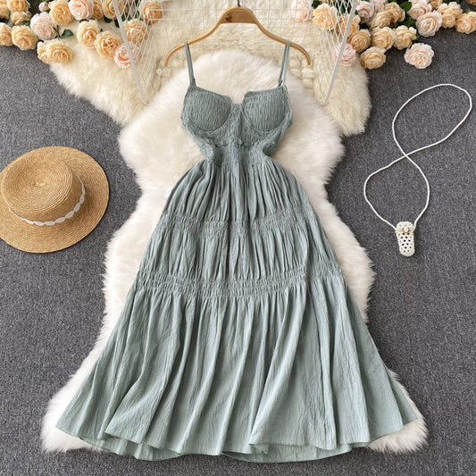 Nadia Shirred Pleated Dress