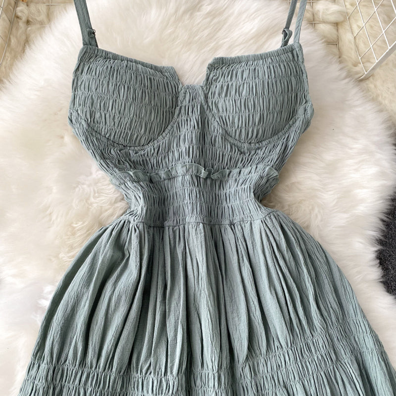 Nadia Shirred Pleated Dress