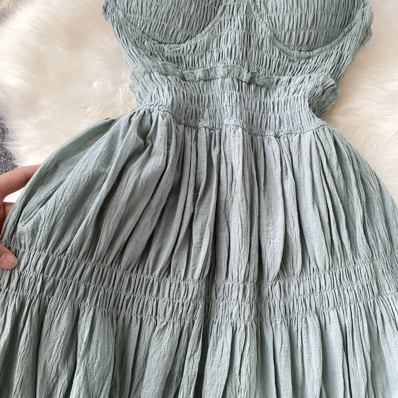 Nadia Shirred Pleated Dress