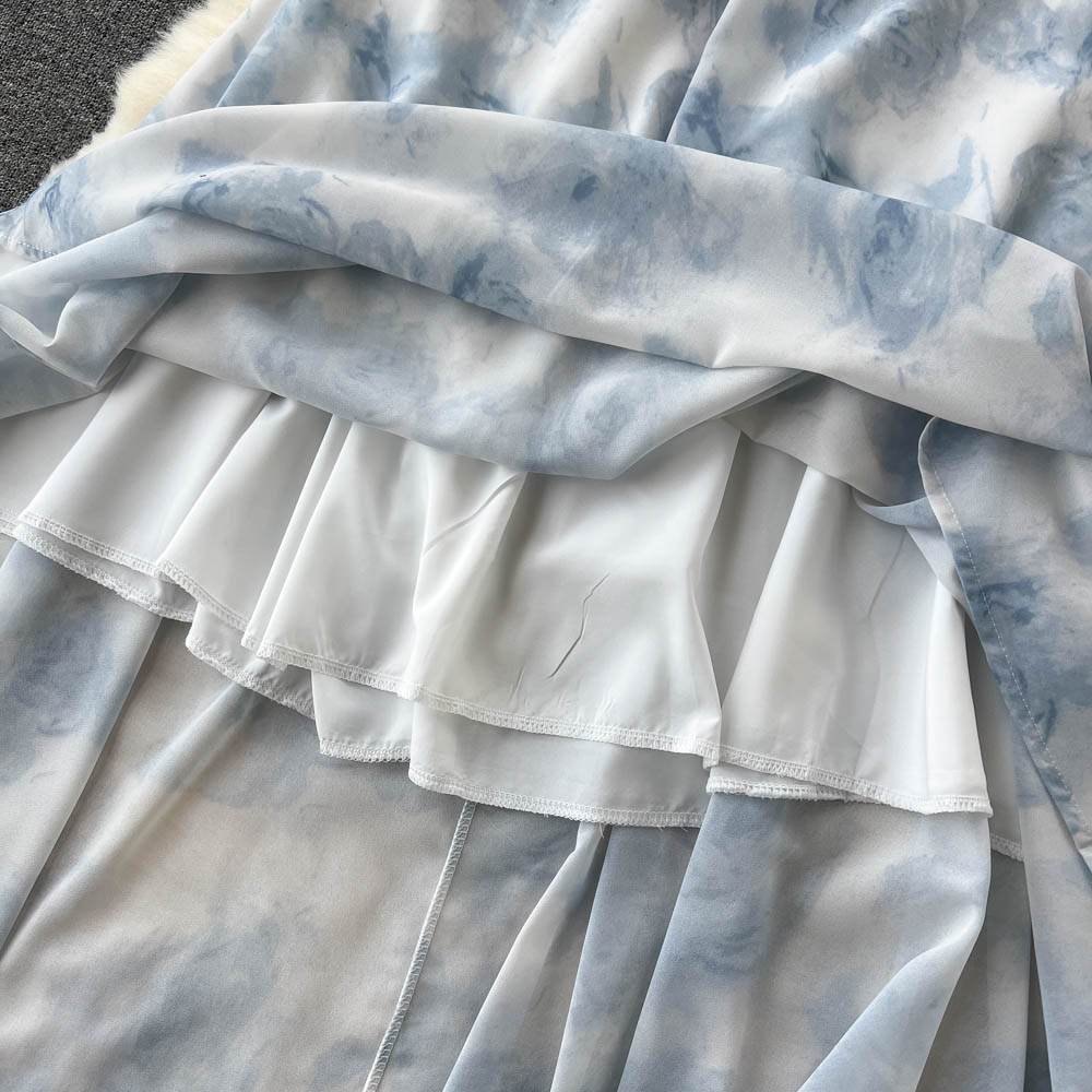 Aubree Puff Sleeve Shirred Open Back Dress