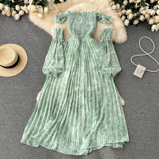 Kayla Off-Shoulder Pleated Dress
