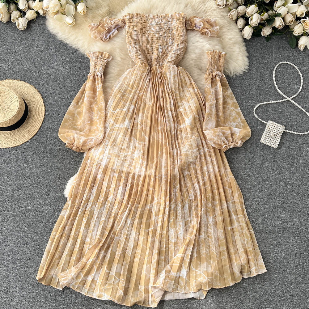 Kayla Off-Shoulder Pleated Dress