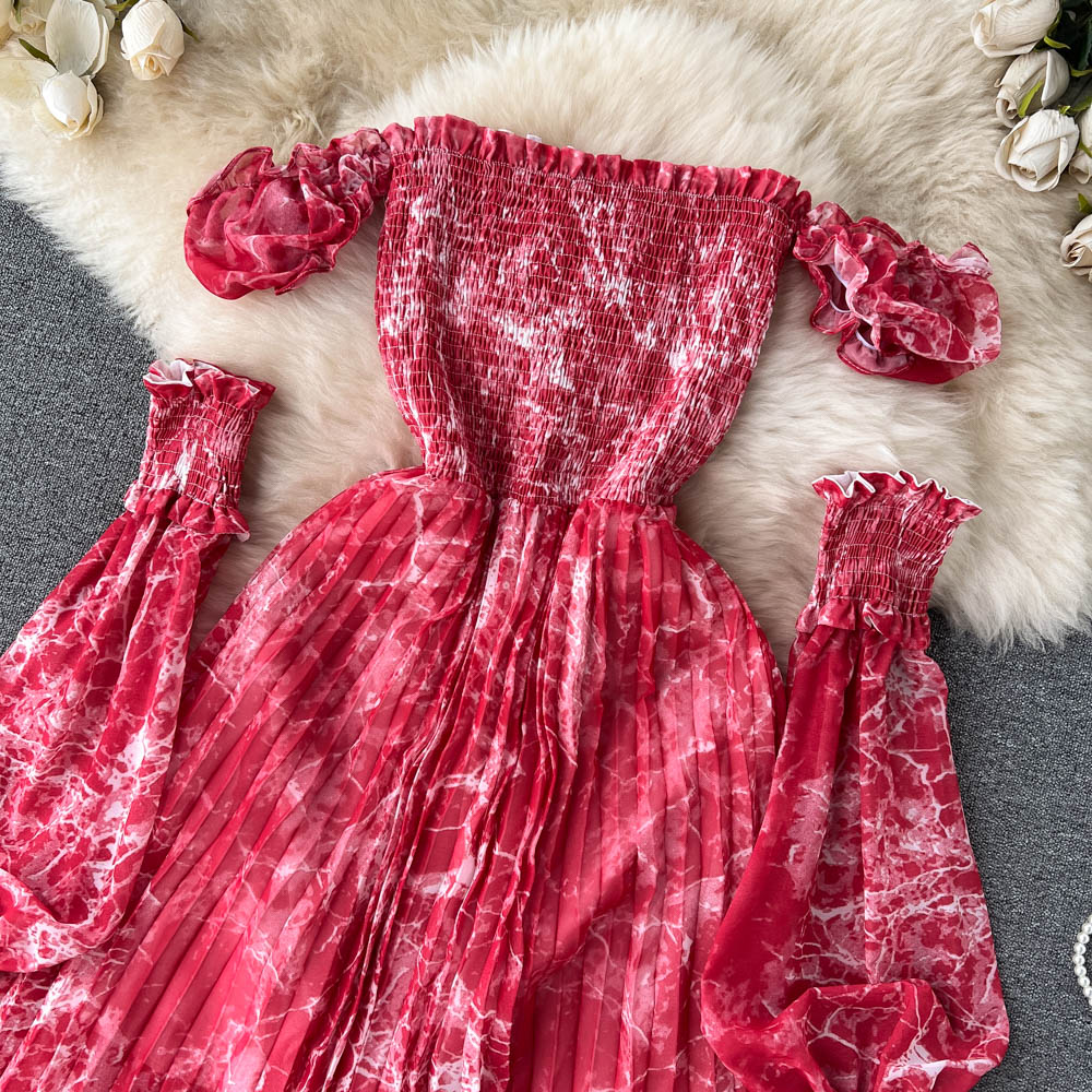Kayla Off-Shoulder Pleated Dress