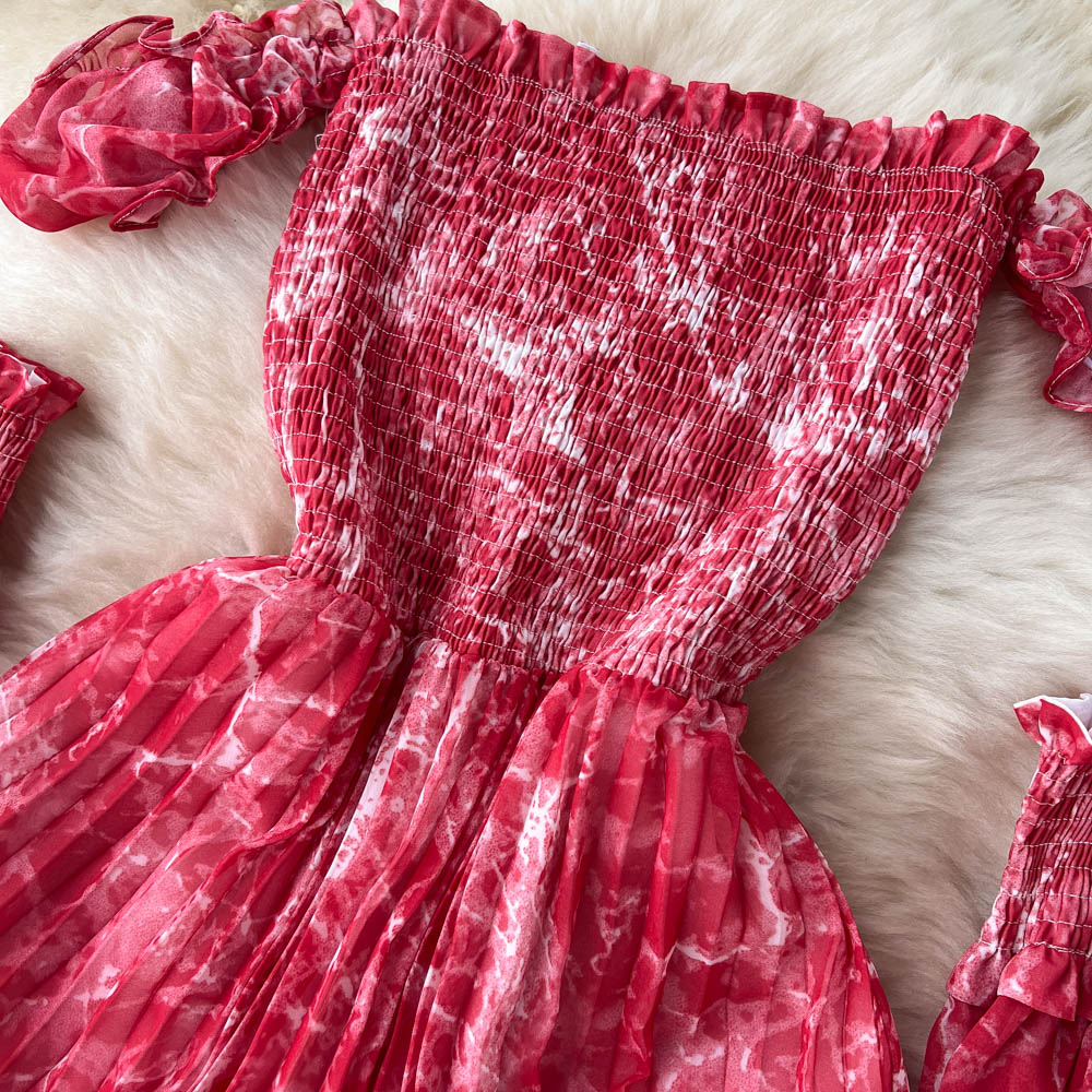 Kayla Off-Shoulder Pleated Dress