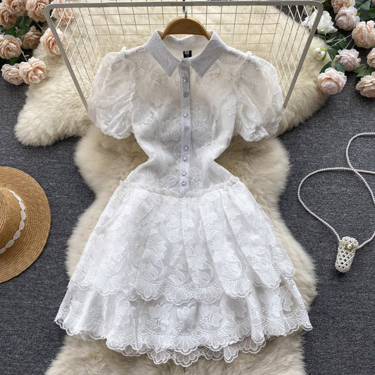 Annika Puff Sleeve Lace Dress