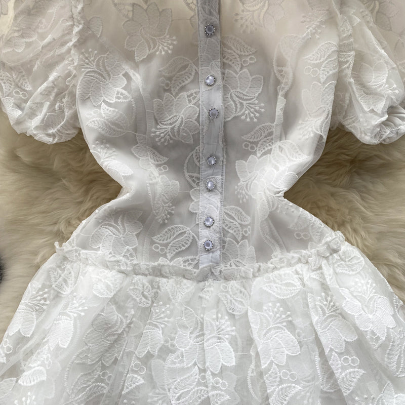 Annika Puff Sleeve Lace Dress