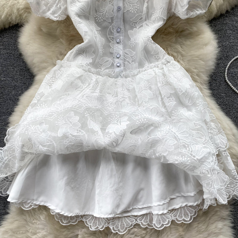 Annika Puff Sleeve Lace Dress