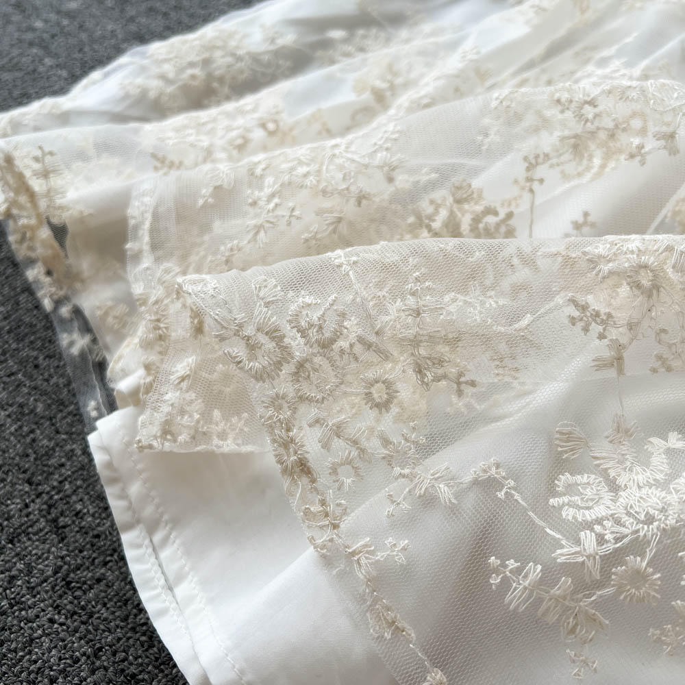 Priscilla Embroidered Open Back Dress