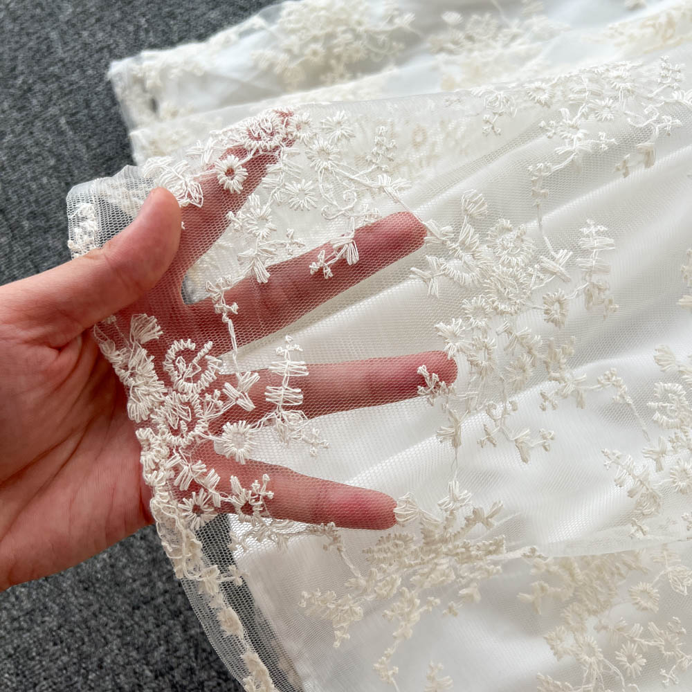 Priscilla Embroidered Open Back Dress