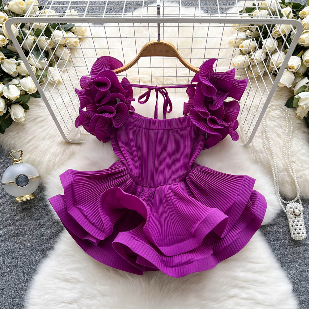 Ari Pleated Ruffle Top