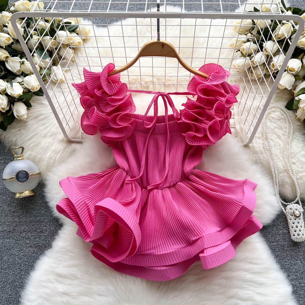Ari Pleated Ruffle Top
