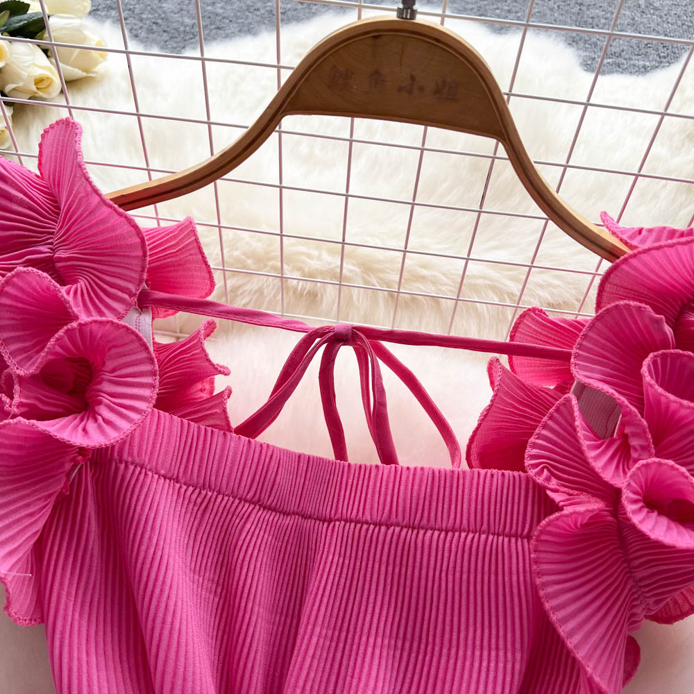 Ari Pleated Ruffle Top