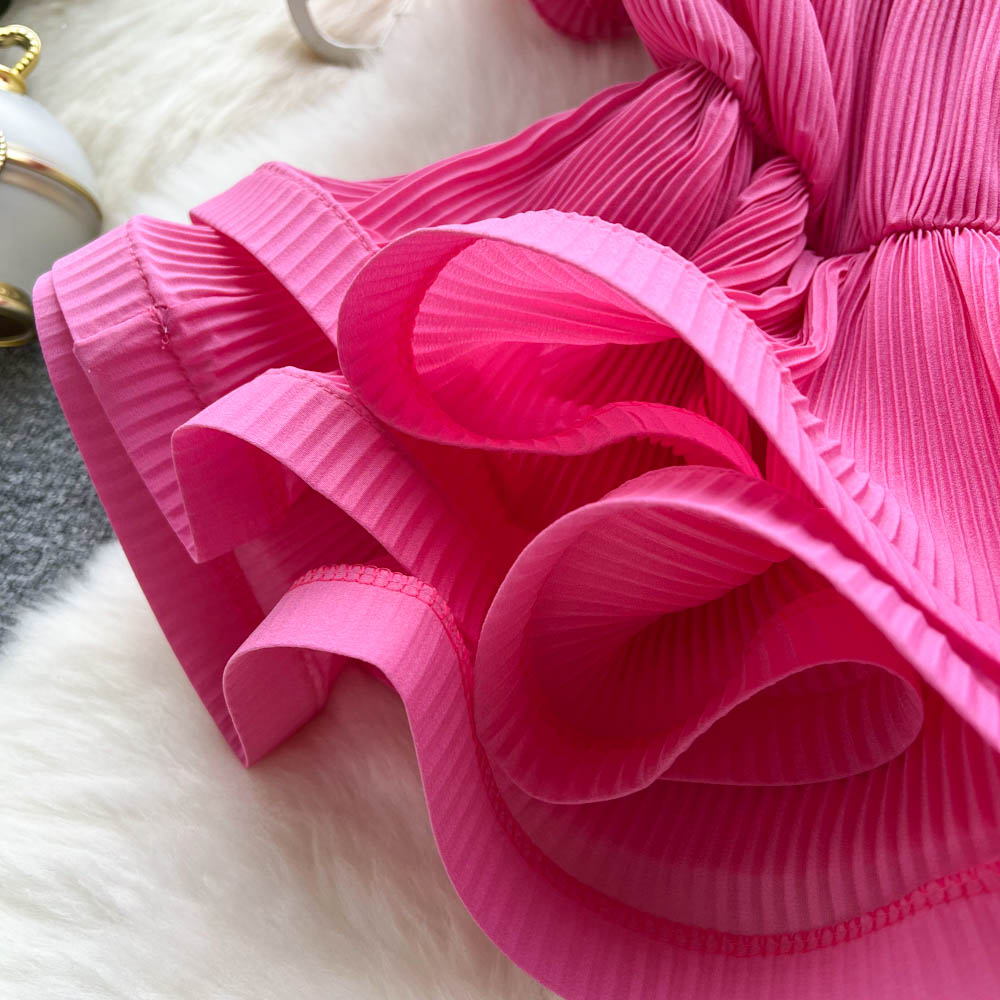 Ari Pleated Ruffle Top