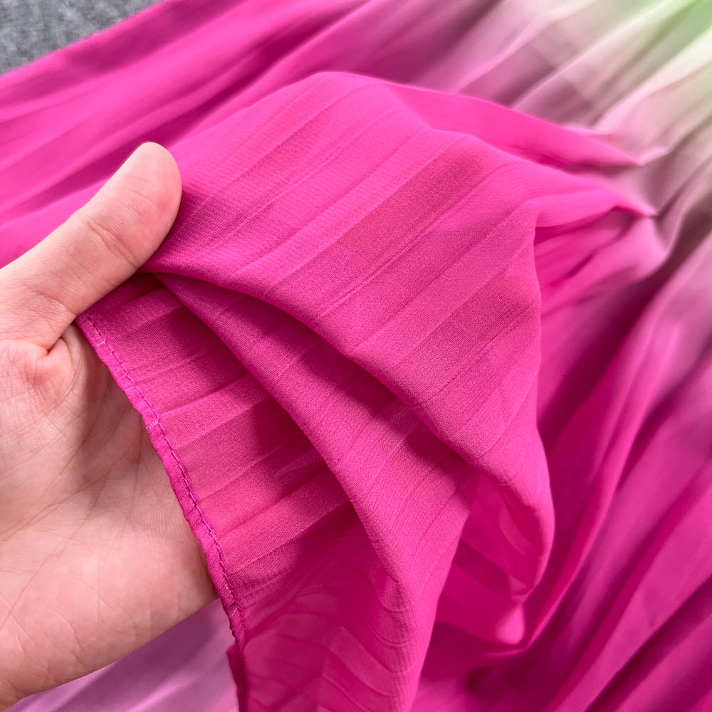 Livia Puff Sleeve Pleated Dress