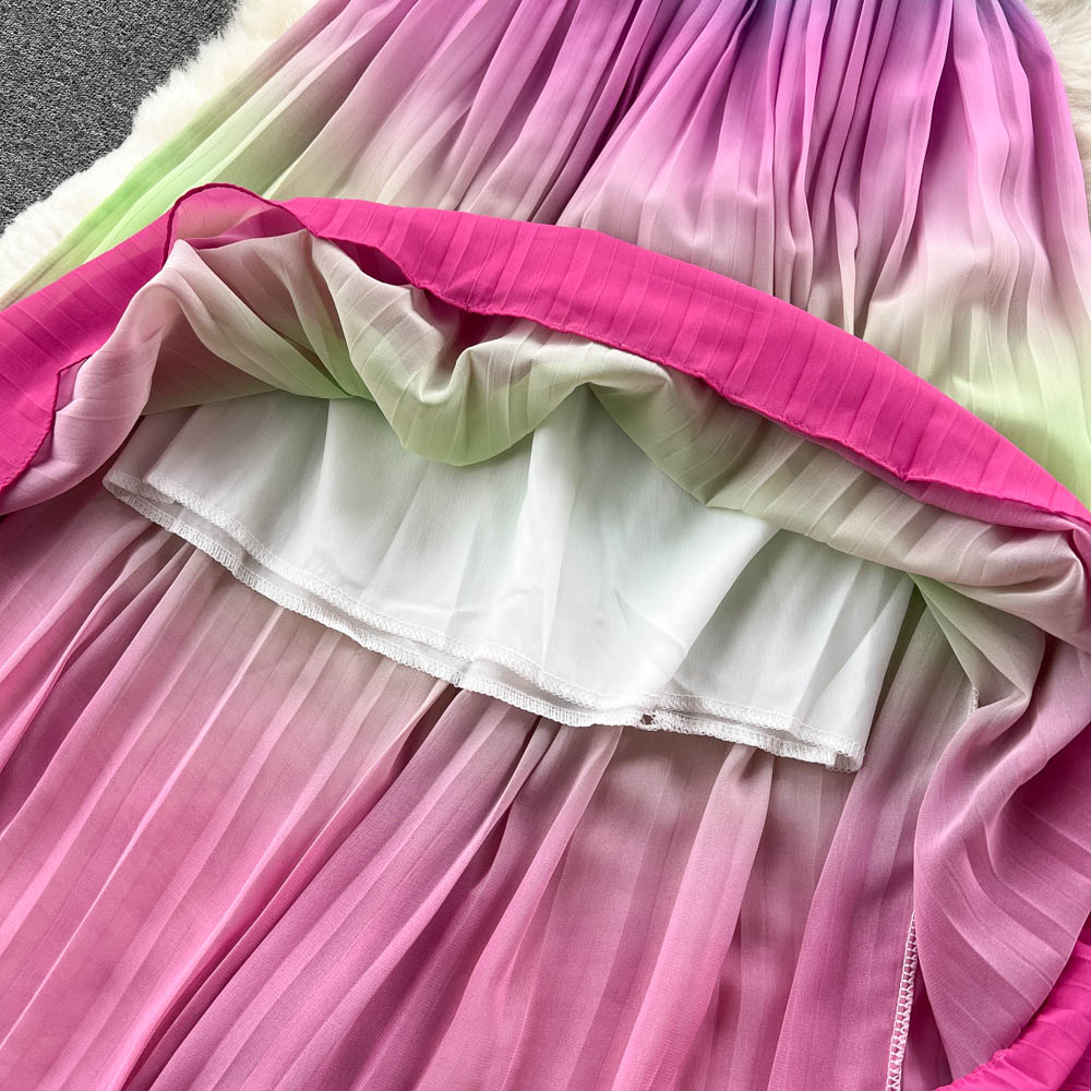Livia Puff Sleeve Pleated Dress